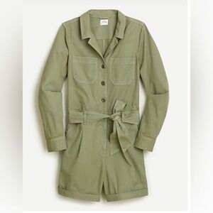 J. Crew Foundry Chino Short Coveralls Romper in Distressed Fatigue